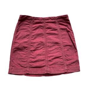 Free People light red corduroy Modern Femme mini skirt size 6